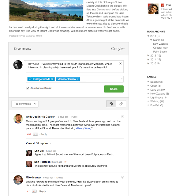Fountain screenshot EN photo Fountain screenshot EN Google+ comments arrive on Blogger, shows drive to link the social network to all Google services