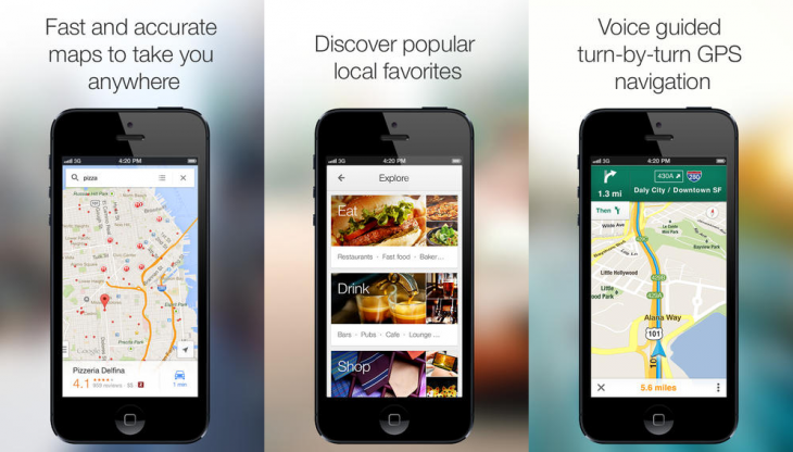 google maps ios 730x416 Google Maps for iOS gets faster access to navigation, route and traffic overview, and a tips and tricks section