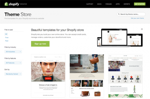 shopify theme store 520x346 How much does it cost to build the world’s hottest startups?