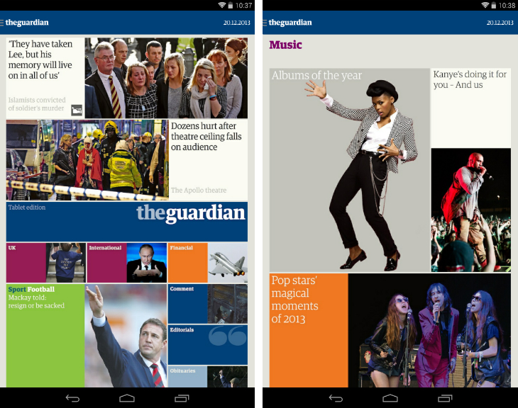g1 The Guardian and Observer newspapers are now available as a Kindle Fire and Android tablet app