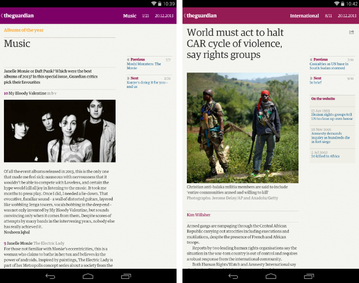 g2 The Guardian and Observer newspapers are now available as a Kindle Fire and Android tablet app