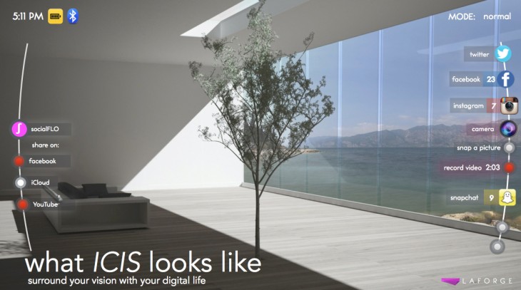 Icis interface 730x407 Google Glass a like Icis smart glasses want to connect tech with fashion