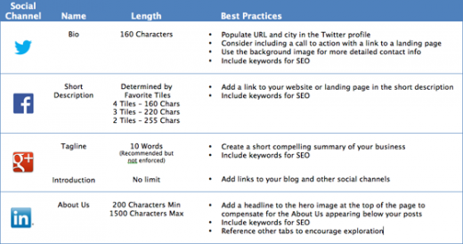 Social Media Bio Best Practices Guide 560 520x274 How to write a professional bio for Twitter, LinkedIn, Facebook, and Google+