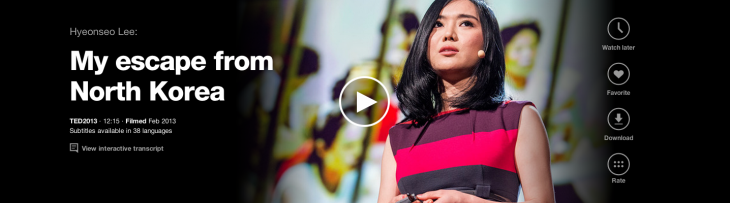4 Hyeonseo Lee translated languages zoom 730x203 TED.com revamped with new video player, watch later option, dynamic transcripts and more