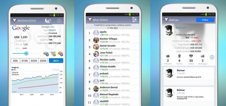 TradeHero Android 730x343 Stock market game TradeHero arrives on Android, in a bid to capture more users